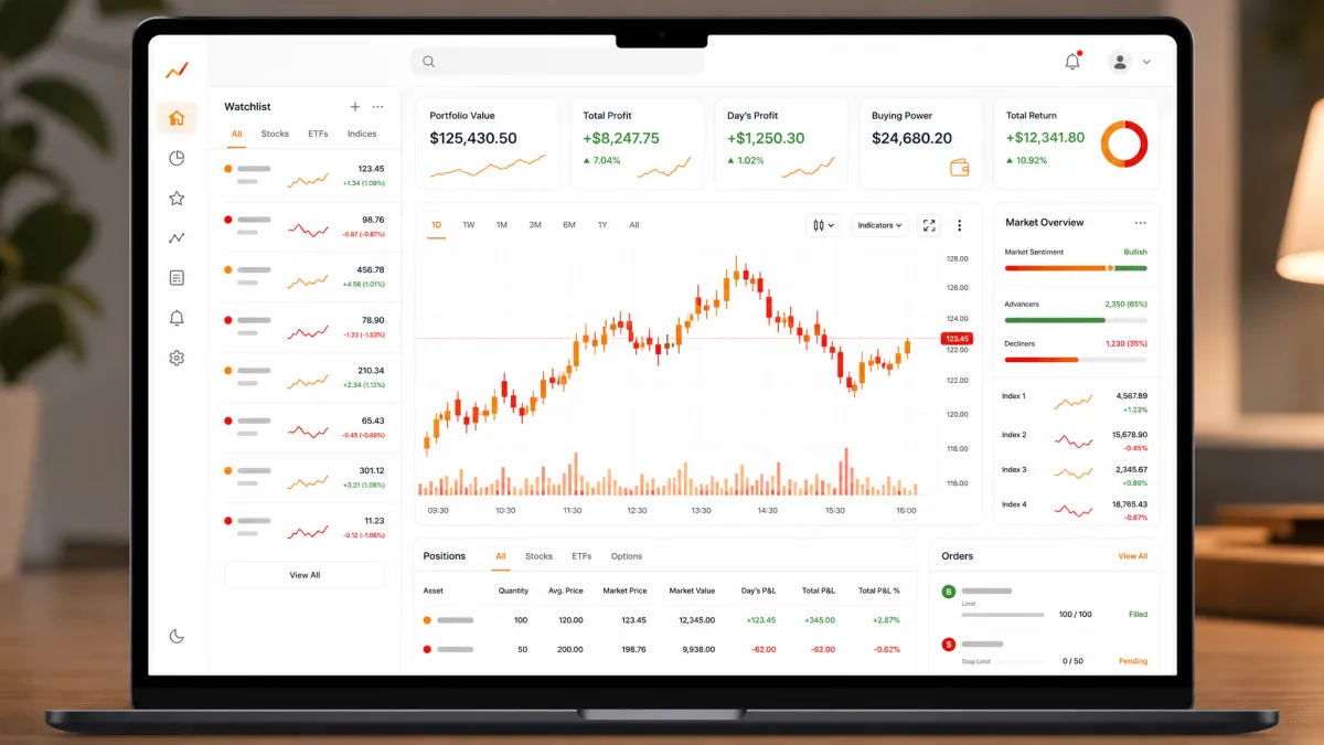 Trébol Investencia — panel de control de la plataforma de trading
